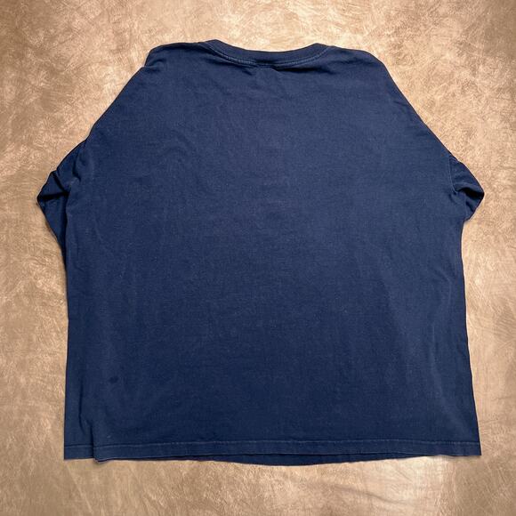 Vintage 90s Looney Tunes Bugs Bunny Plaid Spell Out Long Sleeve Shirt Navy Retro - Picture 4 of 9